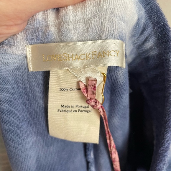 LoveShackFancy Santinella Tie Dyed Lounge Pant Blue Size Large NWT - Picture 4 of 7